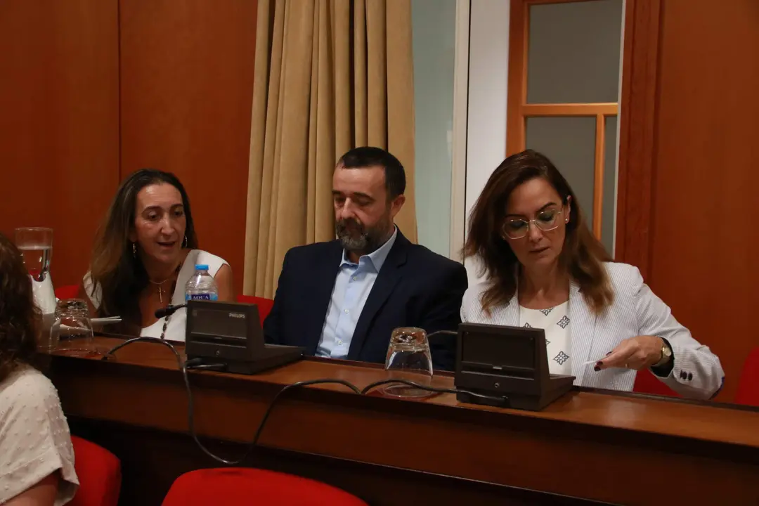 Los concejales de Vox, con Rafael Saco en el centro, en el Pleno FOTO RAFA MELLADO SENIOR