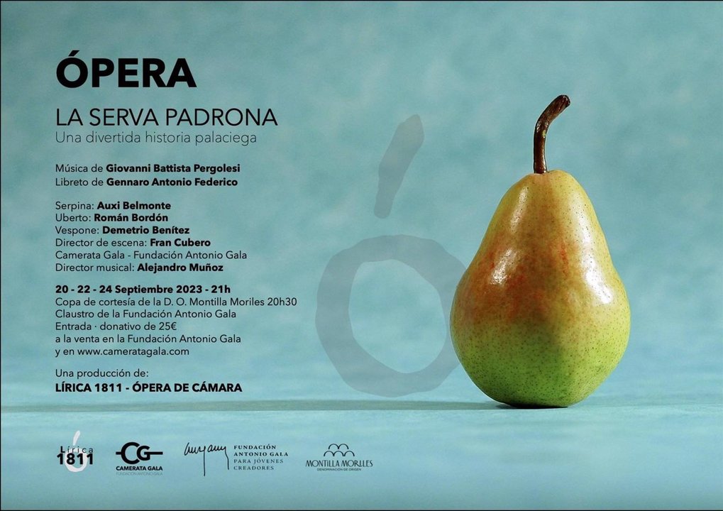 Cartel de la primera ópera que pondrá en escena Lírica 1811, 'La Serva Padrona'