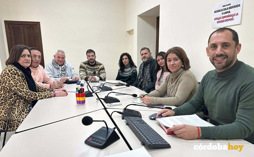 Un momento de la reunión entre responsables y representantes de IU, Por Andalucía y CCOO