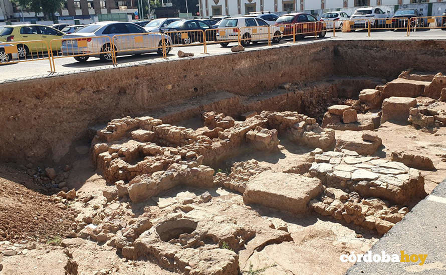 Restos arqueológicos localizados en el aparcamiento del Palacio de La Merced