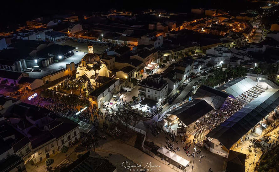 Vista aérea del recinto e la Feria del Vino de Tinaja de Montalbán