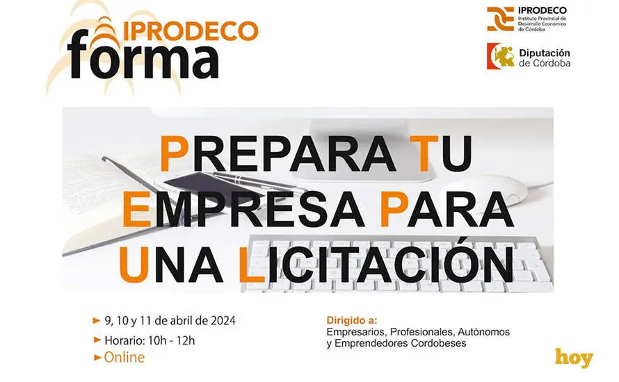 Detalle del cartel de los cursos de Iprodeco