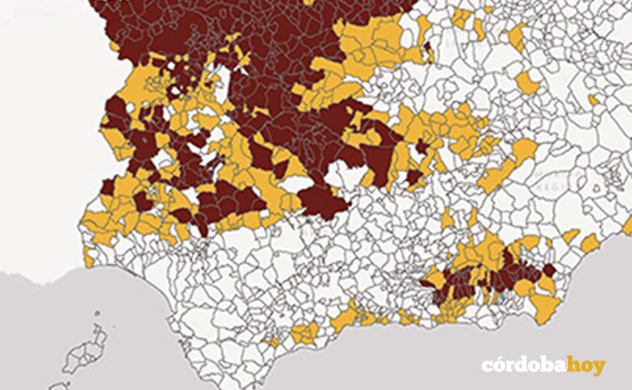 Mapa del Radón, donde se puede ver la situación de la provincia cordobesa