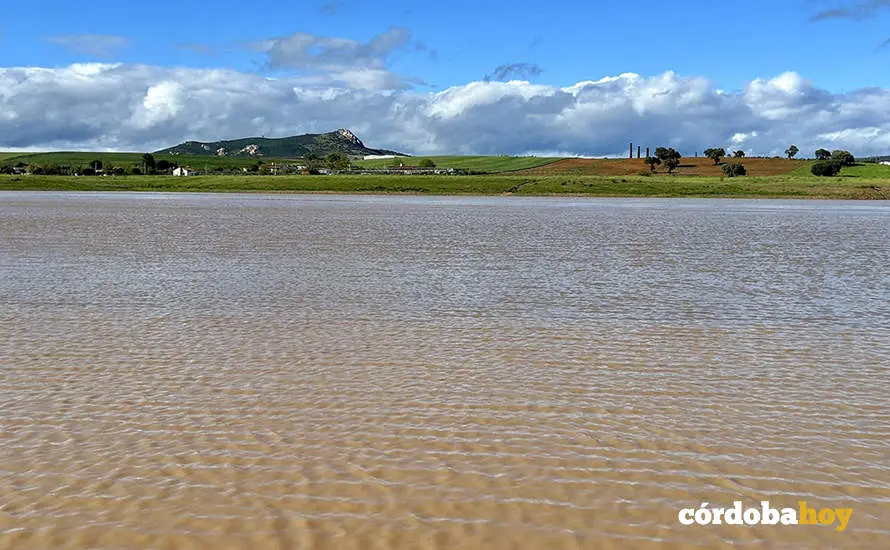 Estado del pantano de Sierra Boyera al 44% el pasado 29 de marzo FOTO AYUNTAMIENTO DE PE&Ntilde;ARROYA