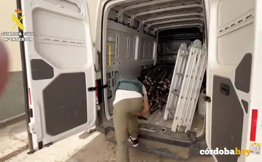 Material de cobre recuperado por la Guardia Civil en la Operaci&oacute;n Palermazo