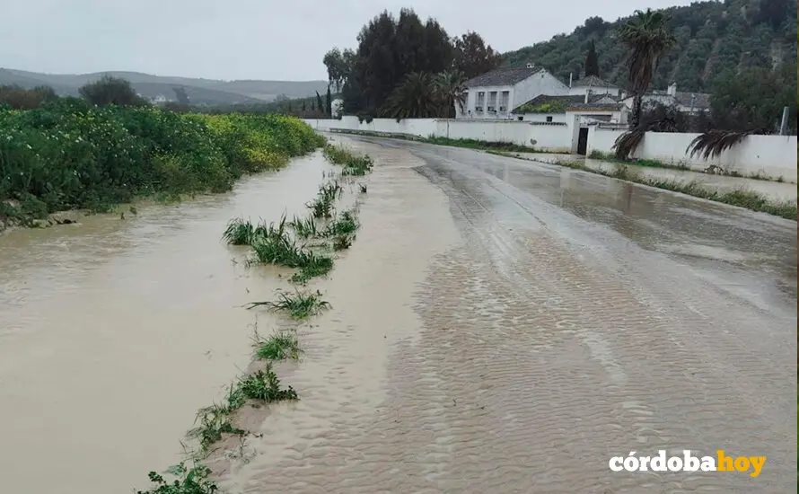 Una de las carreteras afectadas por las &uacute;ltimas lluvias FOTO DIPUTACI&Oacute;N DE C&Oacute;RDOBA