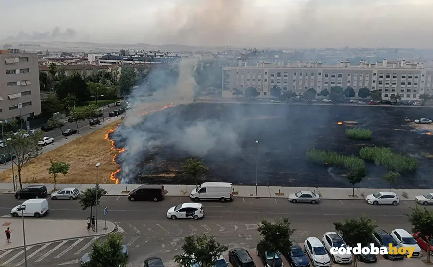 Incendio urbano en la zona de Fuente de la Salud FOTO ANDALUC&Iacute;A ENTRE TOD@S