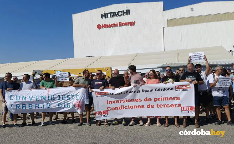 Protesta sindical en Hitachi de C&oacute;rdoba el pasado mes de julio, en una imagen de archivo