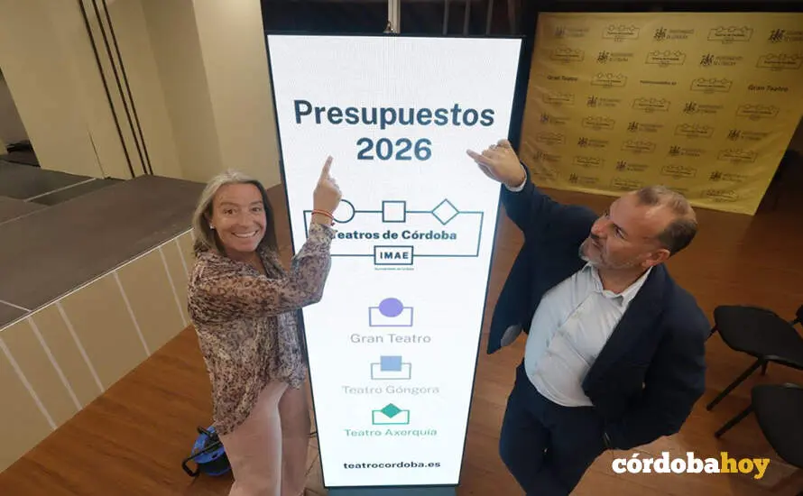 Isabel Alb&aacute;s y Luis Flores presentan el presupuesto del IMAE para 2026 FOTO AYUNTAMIENTO DE C&Oacute;RDOBA