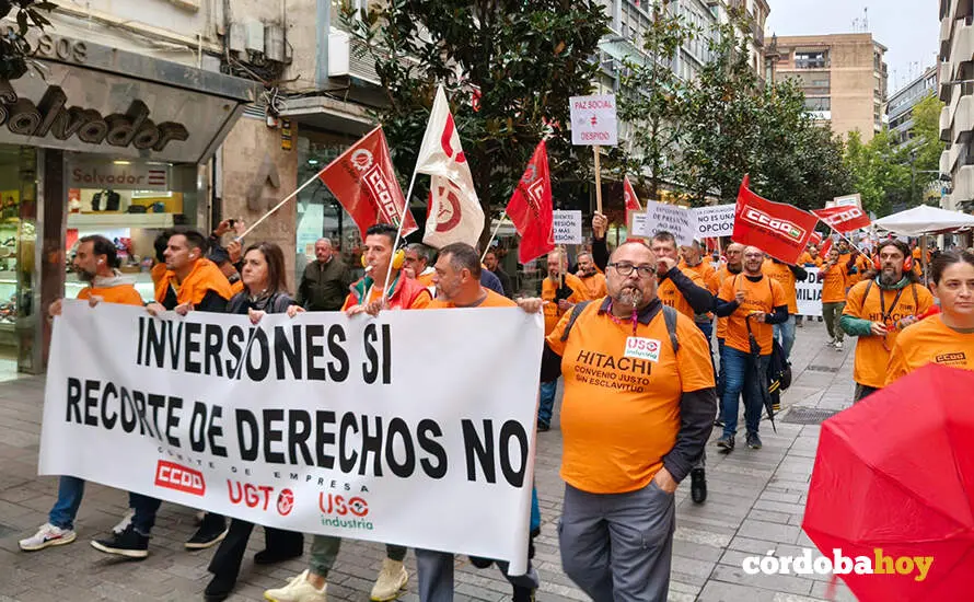 Manifestaci&oacute;n de la plantilla de Hitachi en C&oacute;rdoba FOTO CCOO