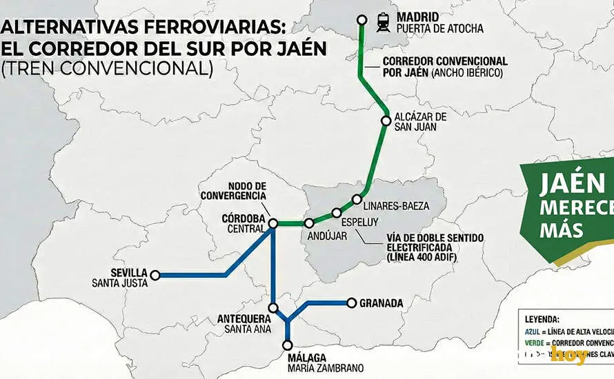 Propuesta de Ja&eacute;n Merece + para usar la l&iacute;nea convencionalidad al de ferrocarril