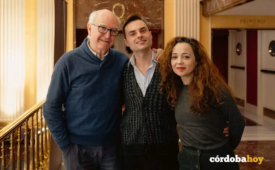 Paco L&oacute;pez, Pablo Garc&iacute;a-L&oacute;pez y Olga Pericet, en el Teatro de la Zarzuela FOTO @GEMMA ESCRIBANO