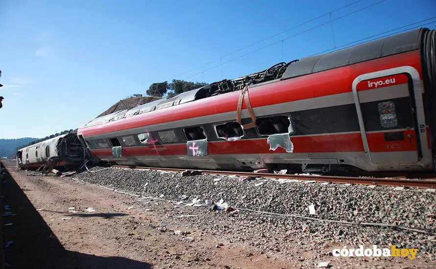 Uno de los vagones del tren Iryo que descarril&oacute;, a 20 de enero de 2026, en Adamuz FOTO ROC&Iacute;O RUZ / EUROPA PRESS