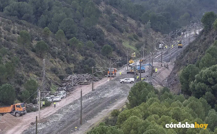Im&aacute;genes de las obra de reparaci&oacute;n de la v&iacute;a en Adamuz tras el siniestro FOTO MADERO CUBERO / EUROPA PRESS