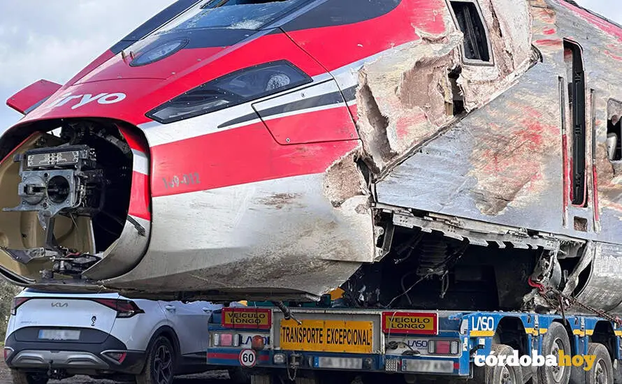 Uno de los vagones del tren Iryo accidentado en Adamuz FOTO EUROPA PRESS