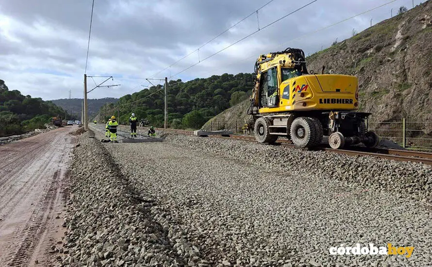 Varios operarios durante la reconstrucci&oacute;n del tramo ferroviario, a 31 de enero de 2026, en Adamuz FOTO MINISTERIO DE TRANSPORTES Y MOVILIDAD SOSTENIBLE