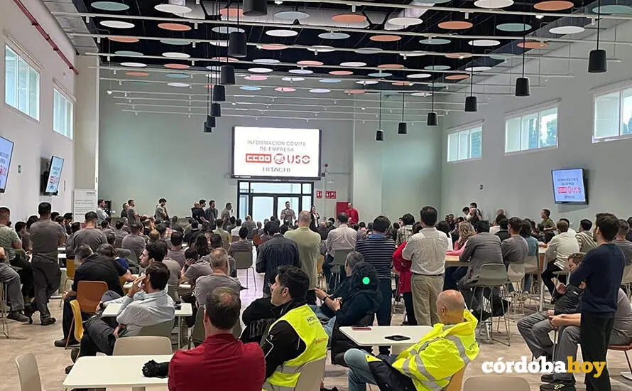 Asamblea de trabajadores de Hitachi Energy en C&oacute;rdoba, en una imagen de archivo FOTO CCOO