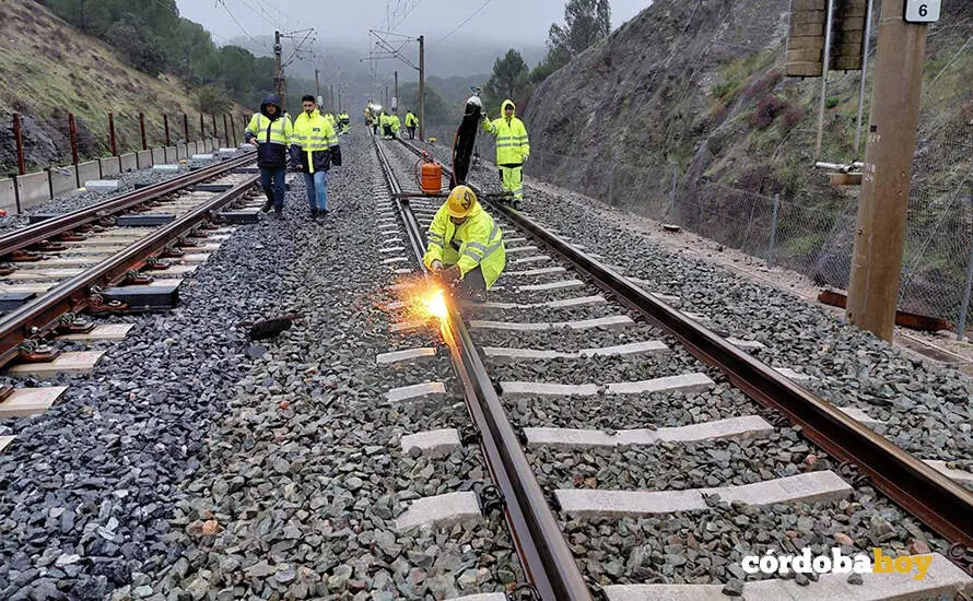Varios operarios durante las obras de reparaci&oacute;n de las v&iacute;as en Adamuz, a 30 de enero de 2026, en Adamuz, en una imagen de archivo FOTO MINISTERIO DE TRANSPORTES Y MOVILIDAD SOSTENIBLE