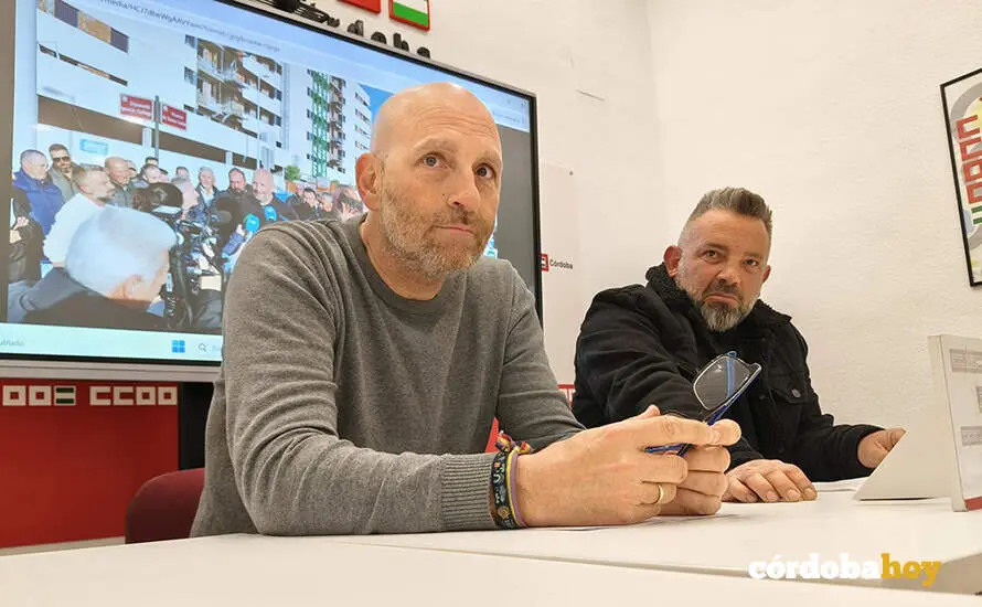 David Quintana y Antonio Herencia en la sede de CCOO en C&oacute;rdoba FOTO CCOO