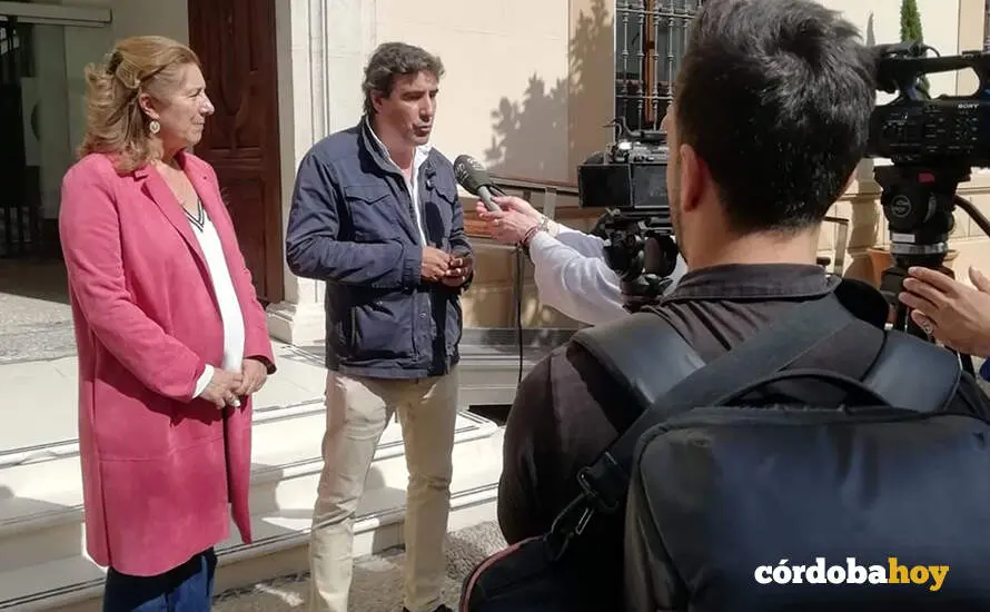 El n&uacute;mero dos de Vox por C&oacute;rdoba al Parlamento andaluz, Juan Jos&eacute; Coca, atiende a los medios en Montilla FOTO VOX