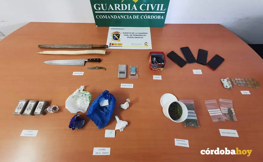 La Guardia Civil culminado una operaci&oacute;n en Pe&ntilde;arroya-Pueblonuevo con la detenci&oacute;n de cinco personas por tr&aacute;fico de drogas, organizaci&oacute;n criminal y defraudaci&oacute;n de fluido el&eacute;ctrico FOTO GUARDIA CIVIL