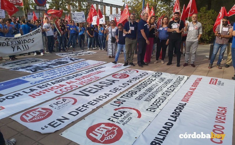 Protesta de trabajadores de Veiasa