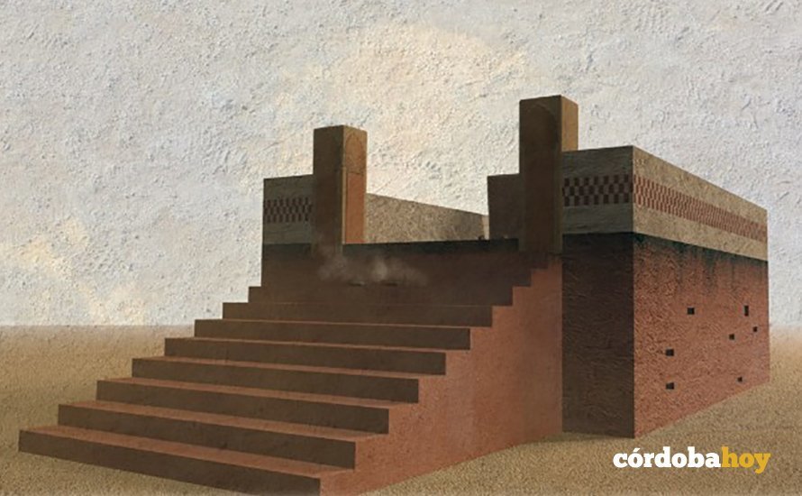 Recreación de la escalinata de Montemayor de Arqueolugares.blogspot.com