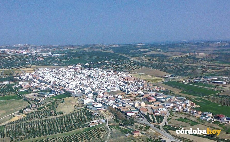 Vista aérea del municipio de Montalbán de Córdoba
