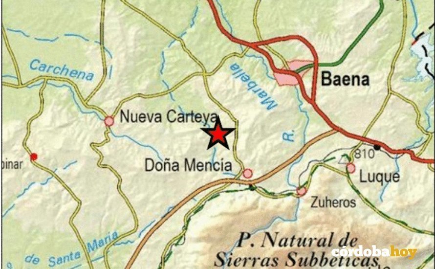 Mapa del terremoto de Nueva Carteya