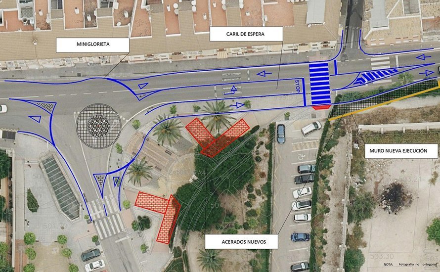 Plano de la nueva glorieta que se hará en Lucena para regular el tráfgico