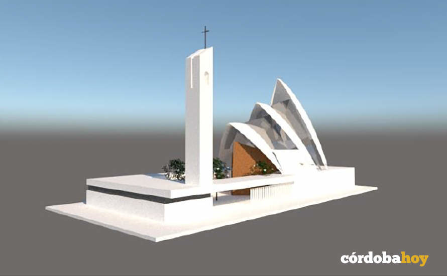 Imagen de la nueva iglesia que la Diócesis quiere levantar en Poniente