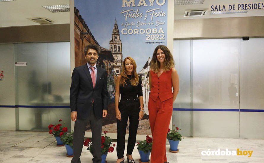 Ricardo Román, Marián Aguilar y Begoña Morilla, en la presentación de la Feria 2022 FOTO PATRICIA CACHICERO