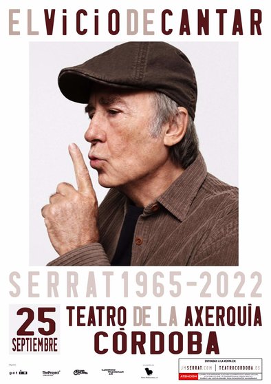 Cartel del concierto de Joan Manuel Serrat en el Teatro de la Axerquía. RIFF MUSIC