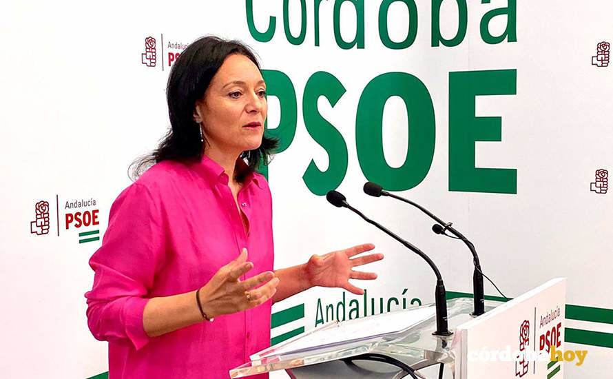La secretaria general del PSOE, Rafi Crespín, en la sede provincial de su partido
