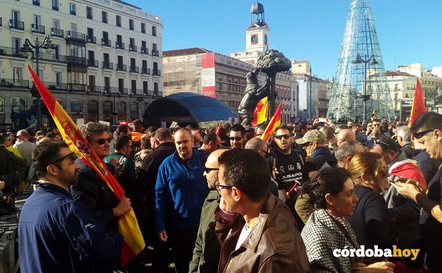 Agentes de la Guardia Civil de Córdoba en la protesta de Madrid