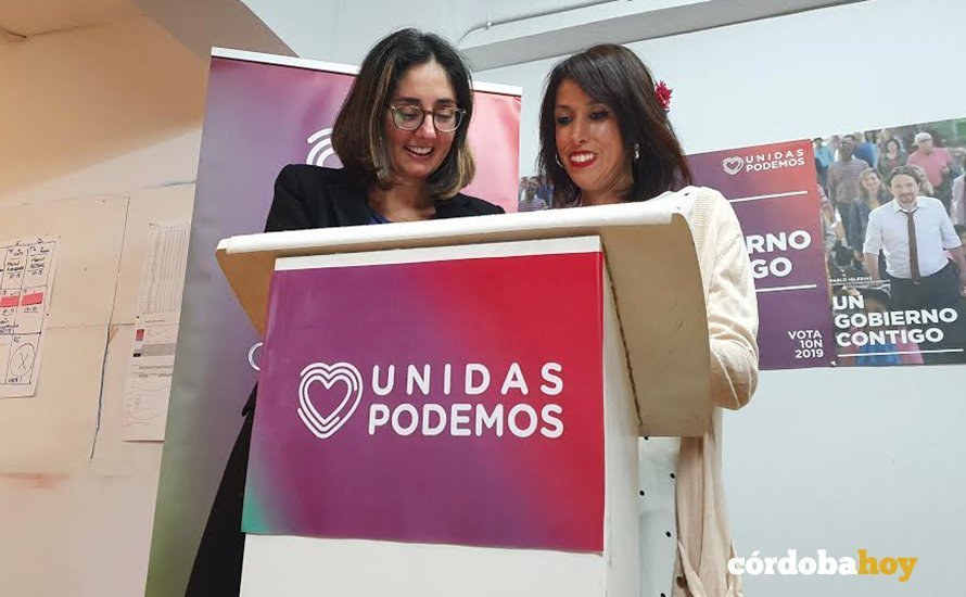 Carmen María Ruiz y Martina Velarde, en la sede de Unidas Podemos