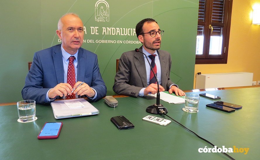 El viceconsejero de Empleo, Miguel Ángel García, y el delegado de empleo, Ángel Herrador