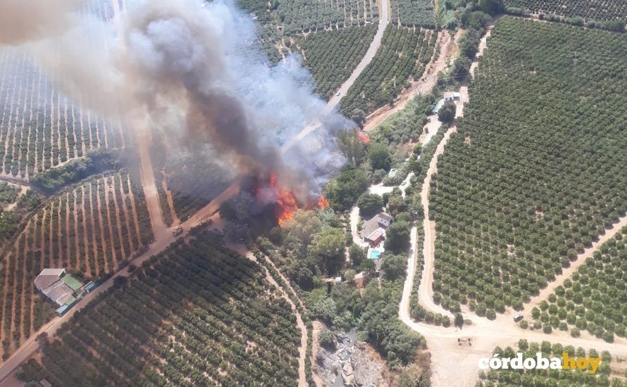 Imagen del incendio de Hornachuelos facilitada por el plan Infoca