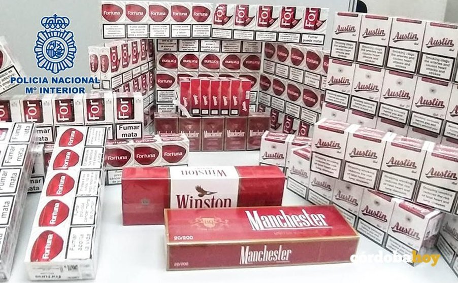 Tabaco ilegal incautado por la Policía Nacional en la Fuensanta