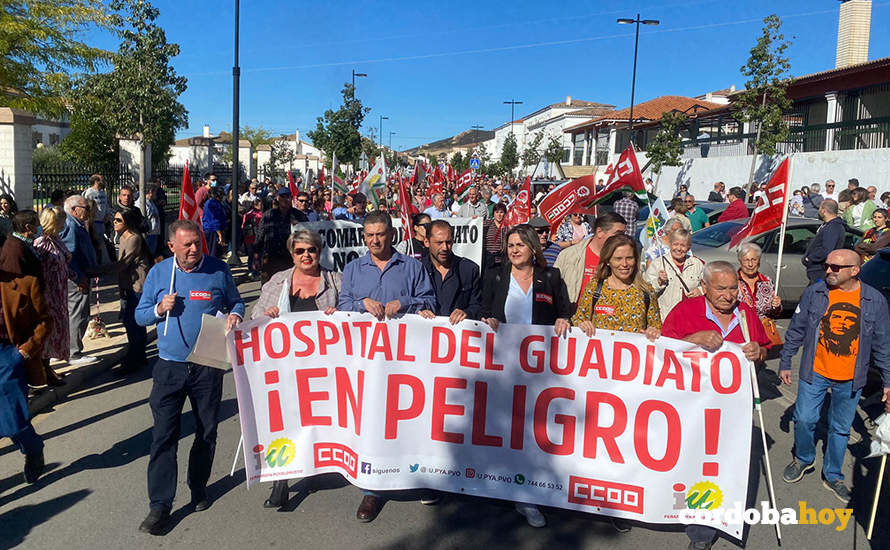 Manifestación convocada por IU y CCOO en Peñarroya en defensa de la sanidad pública