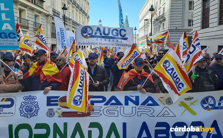 Protesta de policías nacionales y Guardia Civil en Madrid con presencia de cordobeses