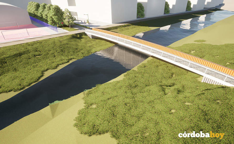 Infografía de la pasarela que unirá el Parque de Levante con el barrio de Fátima