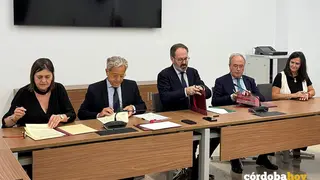 Firma de la declaraci&oacute;n conjunta en apoyo a la ampliaci&oacute;n de la red el&eacute;ctrica en la Zona Norte de C&oacute;rdoba FOTO DIPUTACI&Oacute;N DE C&Oacute;RDOBA