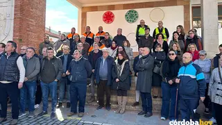 Minuto de silencio en el Ayuntamiento de Adamuz por las v&iacute;ctimas mortales del accidente ferroviario, en una imagen de archivo FOTO YOLANDA PEDROSA