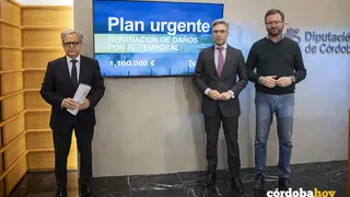Salvador Fuentes, Andr&eacute;s Lorite y Antonio Mart&iacute;n en la presentaci&oacute;n del plan FOTO DIPUTACI&Oacute;N DE C&Oacute;RDOBA