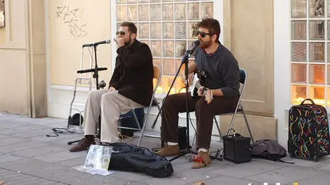 M&uacute;sicos callejeros