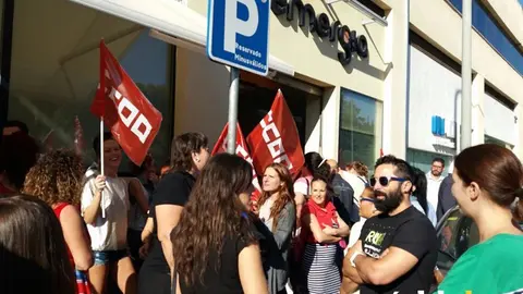 Protesta sindical en Emergia, en una imagen de archivo FOTO CCOO