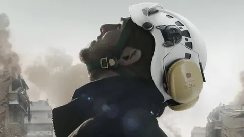 Un casco blanco de Siria