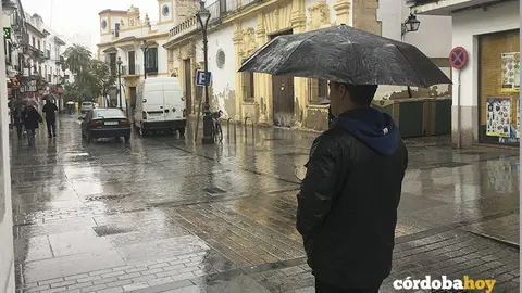 Lluvia en la capital, en una imagen de archivo