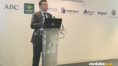 El viceconsejero de Agricultura, Pesca y Desarrollo Rural,  Ricardo Dom&iacute;nguez, en su intervenci&oacute;n en la jornada La Mirada Econ&oacute;mica